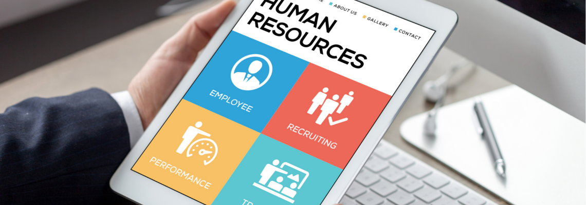Abbildung Tablet mit einer Grafik von "Human Resources"